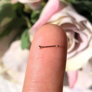 TINY 18K Rose Gold 1mm Stud Rose Nose Ring Stud
